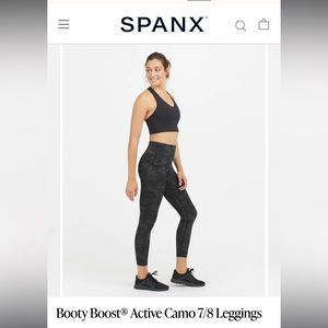 Spanx booty boost 7/8 camo leggings size small